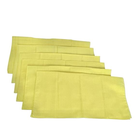 Yellow Cloth Dinner Napkins Set of 6 Bright Color Square 18 Inch Soft Fabric - Picture 5 of 7